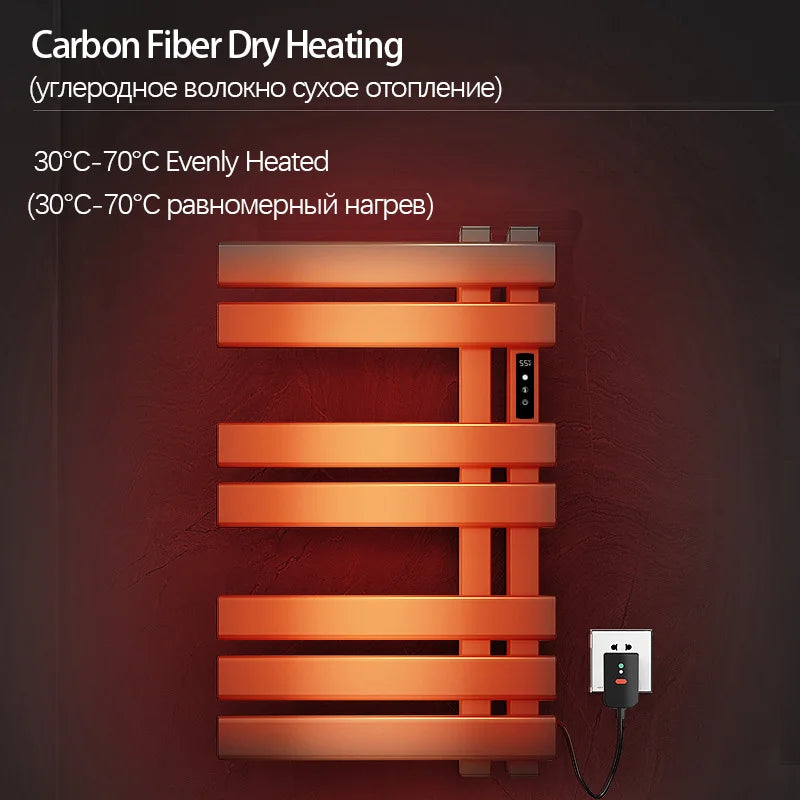 Bathroom Towel Radiator Electric Towel Rail Smart Touch Thermostatic Electric Heating Towel Rack 220V Energy Saving Towel Warmer