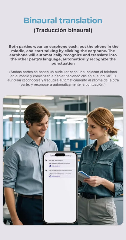 Bluetooth V5.4 Earphones Real-time Translation With AI Chat Headphones Meeting Recording Earbuds