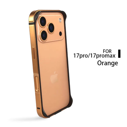 Luxury Rugged Glossy Metal Aluminum Alloy Frame Case For IPhone 17 Pro Max 17Pro Original Color Metal Slim Bare-bones Feel Cover