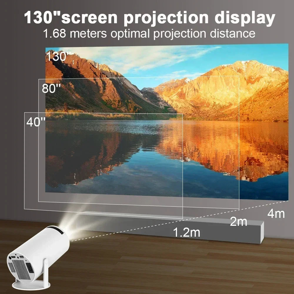 Android 11 Smart Projector ANSI Lumens 1080P Native, Dual-Band WiFi 6 Bluetooth 5.0, 2025 Outdoor Portable Projector with 4K