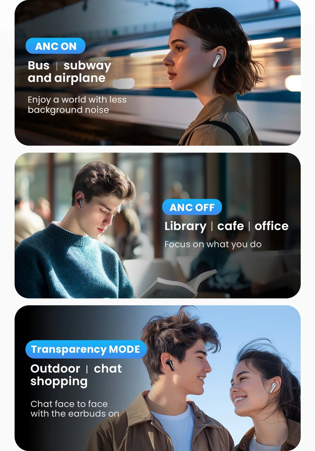 HAYLOU Mori Pro Bluetooth 5.4 Earphones Wireless  43dB Adaptive Hybrid ANC Hi-Res LDAC Earbuds 6 Mic Headphones 28H Battery Life