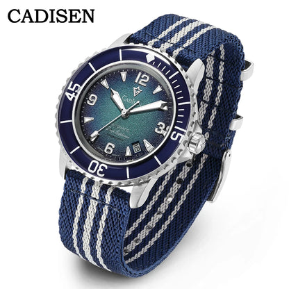 CADISEN Deep Explorer Automatic Mechanical Watch Man Canvas Strap Wristwatch MIYOTA  Luxury Luminous Waterproof Watches