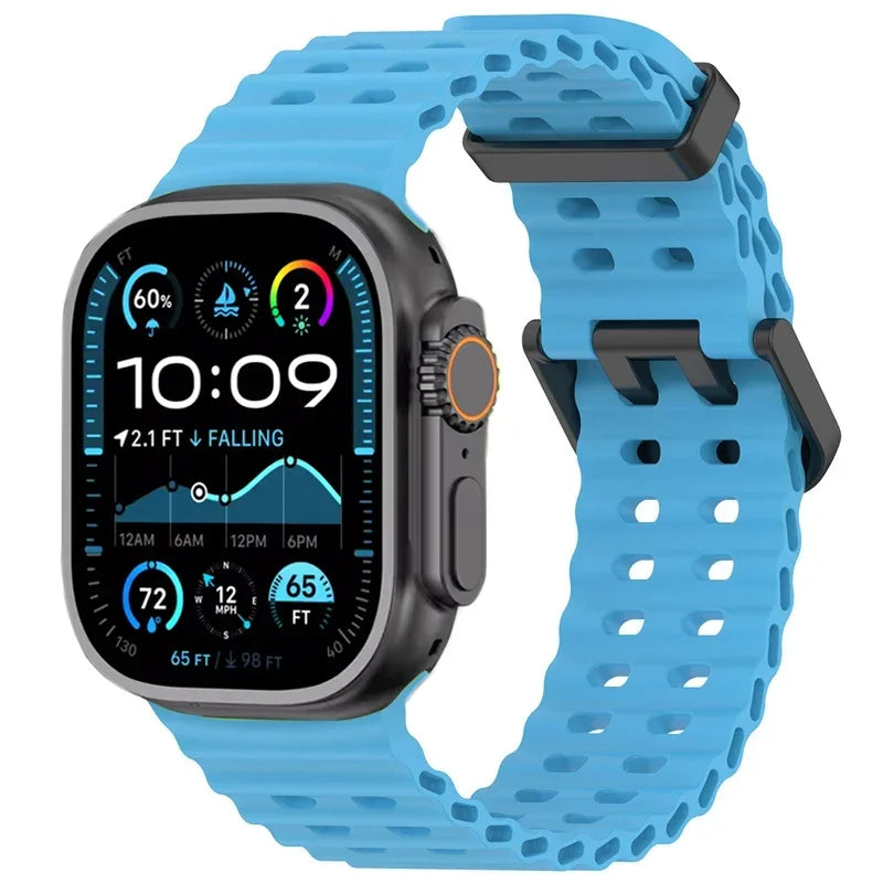 Ocean Silicone Strap for Apple Watch Band Ultra 3/2/1 49mm Series 11 10 46mm Comfortable Band IWatch 9 8 7 6 5 4 SE3 45mm 44mm