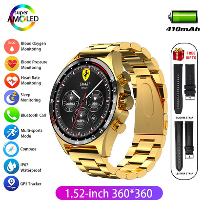 Smart Watchs Men Sport Fitness GPS Tracker Compass Bluetooth Call Heart Rate Health Smartwatch for Huawei Xiaomi Ferrari
