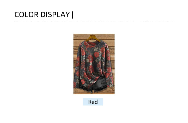 plus Size Printed Crew Neck Knit Sweater for Women Loose Casual Autumn Winter Top Trendy Fashion Best Choice