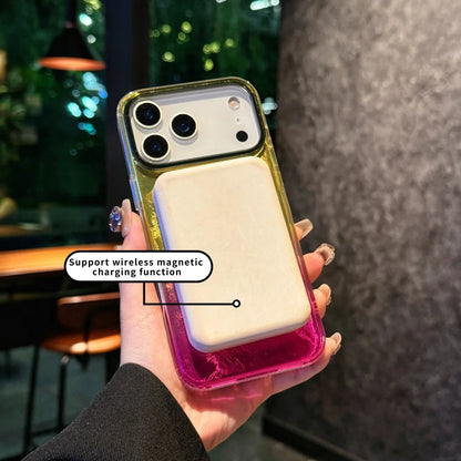 Gradient color design is fashionable and Glacier patterned 17Pro 17Air For iphone 17 pro max case ，reen Blue