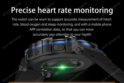 Outdoor Military Smartwatch For Men Health Monitor Bluetooth Call Voice Assistant GPS Sports Waterproof Men Smartwatch 2024