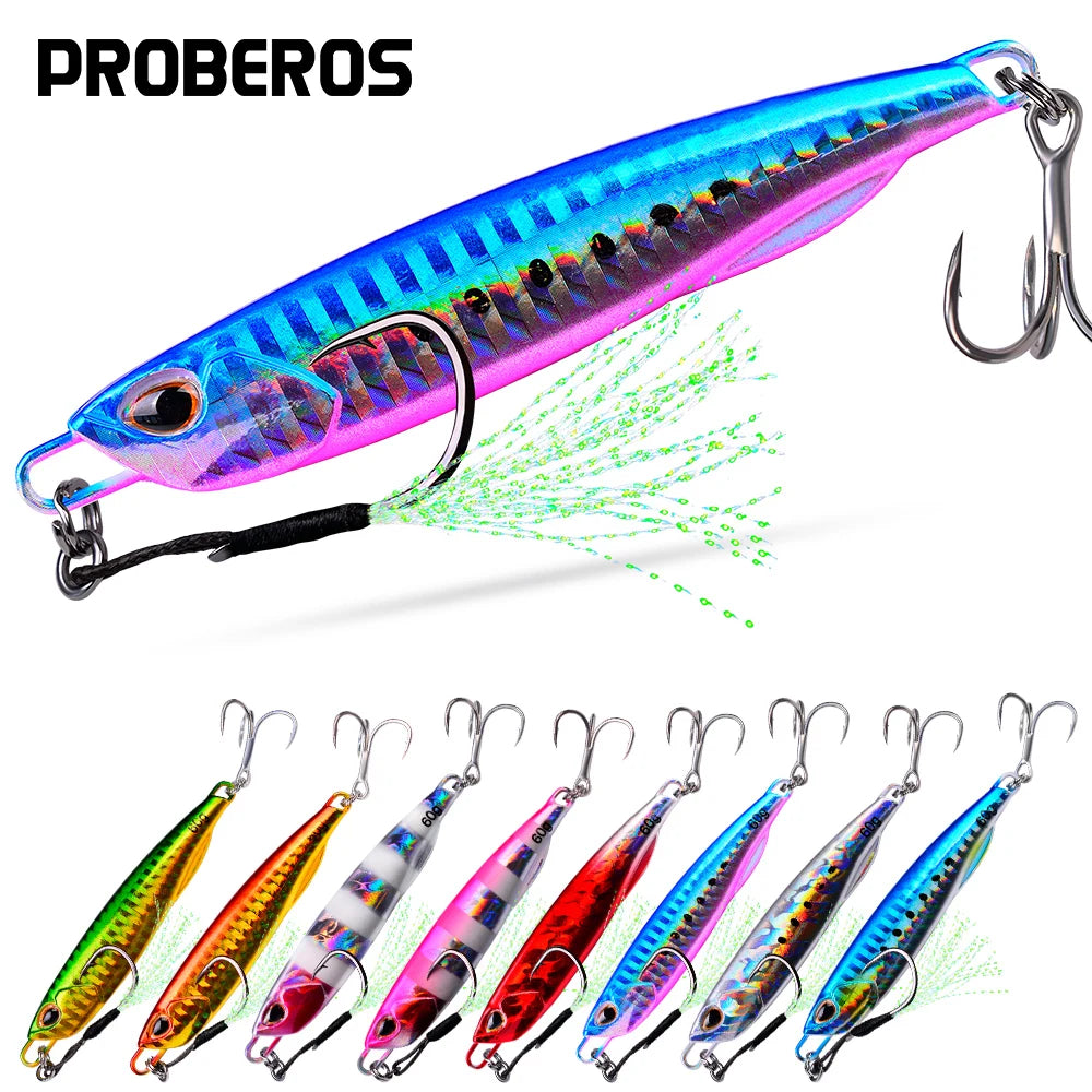 Metal Jig 10G - 60G Artificial Baits Hard Baits Vibrant Fishing Lures for Freshwater & Saltwater