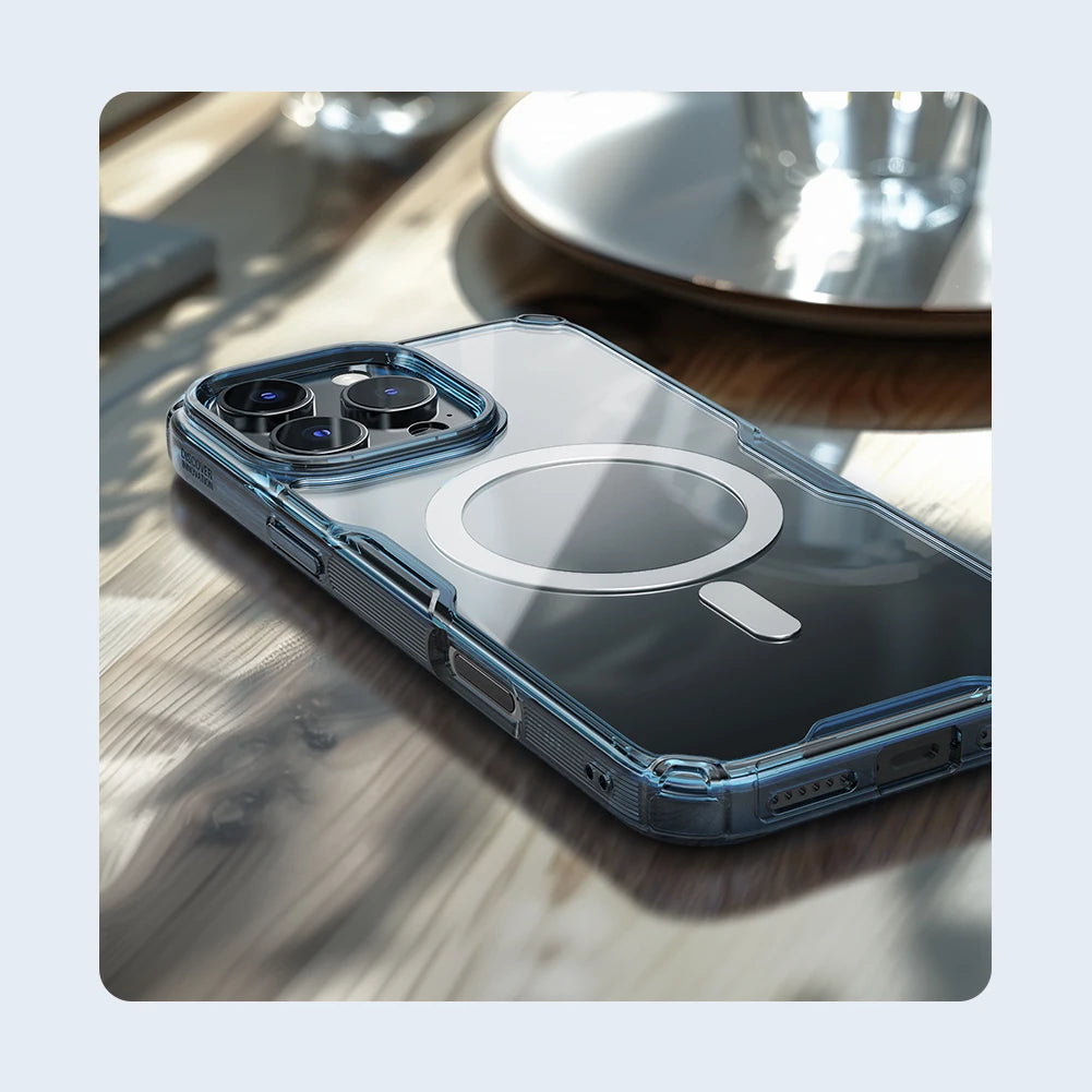 NILLKIN for IPhone 17 Pro Max 16 Pro Max 17 Air 15 Pro 14 Pro Max 14 Pro MagSafe Magnetic Transparent Soft Silicone Phone Case