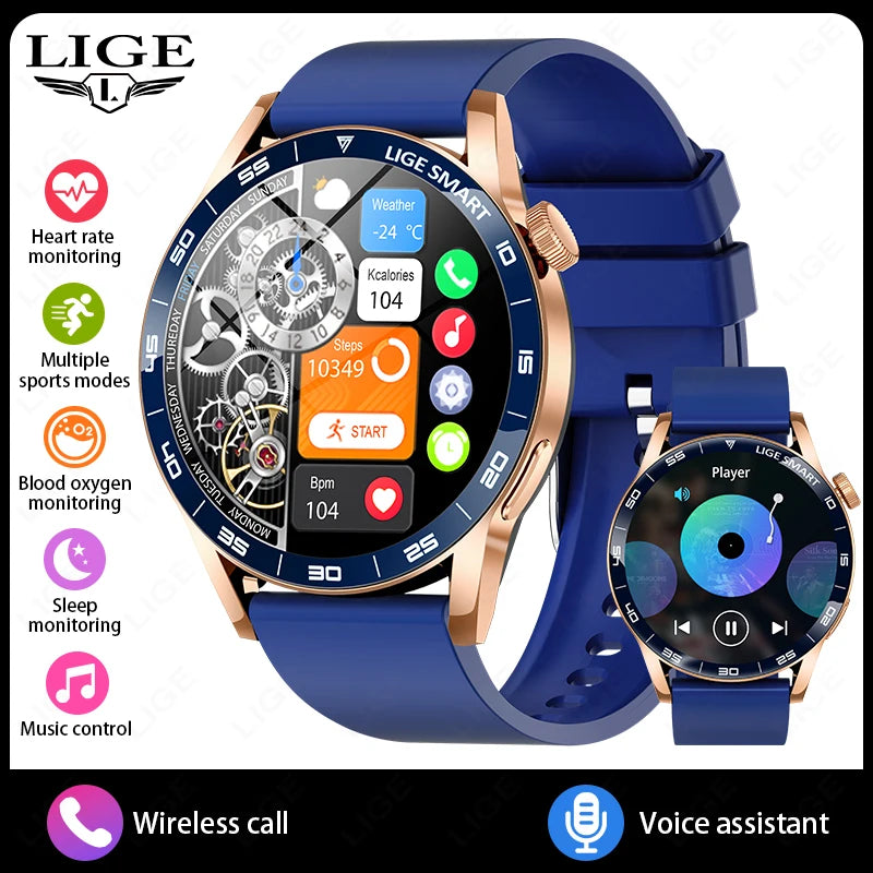 LIGE 2025 New Smartwatch Men For Android iOS Phone 1.38" HD Bluetooth Call Heart Rate Monitor Waterproof Sport Smart Watch Women
