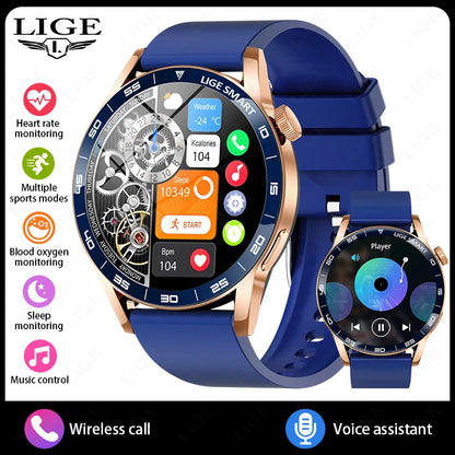 LIGE 2025 New Smartwatch Men For Android iOS Phone 1.38" HD Bluetooth Call Heart Rate Monitor Waterproof Sport Smart Watch Women