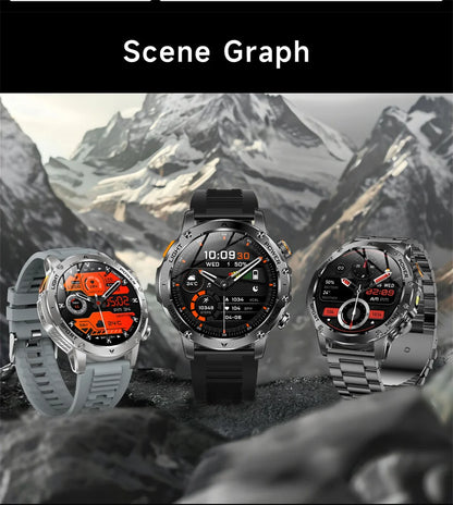 T-REX3 1000mAh Big Battery Smart Watch HD Bluetooth Call 1.7inch Large Sceen LED Flashlight Sports Waterproof Smartwatch Men