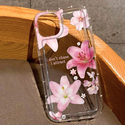 Soft Phone Case For iPhone 17 16 15 14 13 12 11 Pro Max Air 16E XS X XR 7 8 Plus SE2 Mini Vibrant Flower Lily Print Clear Cover