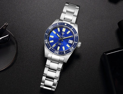 CADISEN New 38mm Diver Mens Watch Japan NH35A Automatic Mechanical Sapphire Glass Date Luminous 200M Waterproof Wrist watch Men