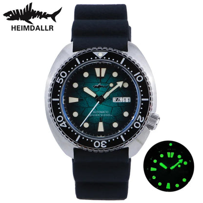 HEIMDALLR Diver Men's Watch Turtle King Sapphire Crystal 316L Steel NH36 200M Water Resistant Luminous Automatic Mechanica Watch