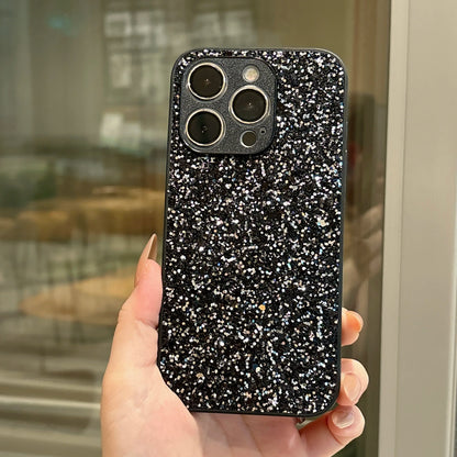 Luxury Glitter Full Coverage Flash Drill Soft Phone Case for iphone 17 16 15 14 13 12 11 Pro Max 7 8 Plus 16E 17Air Shell