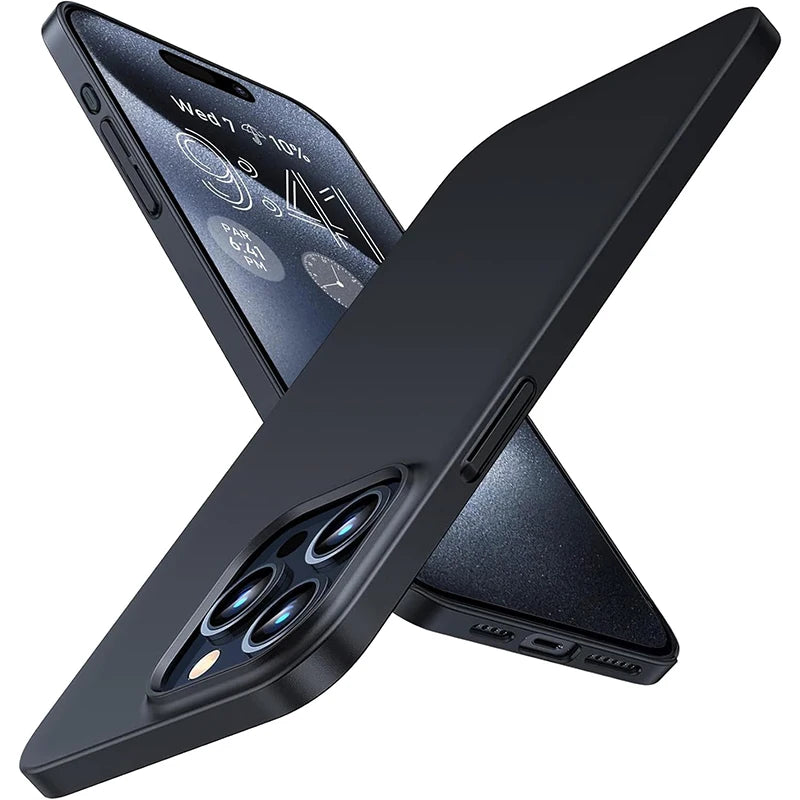 Ultra Thin Matte PC Hard Back Cover Case For iPhone 17 Air 16e 16 15 14 13 12 Pro Max Solid Color Slim Frosted Shell iPhone17air