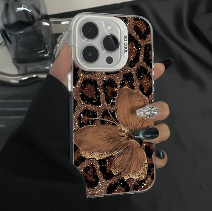 IPhone 17 Pro Max 16E 16 15 13 12 11 14 Case Brown Butterfly Leopard Printed Cover For iPhone 17 Air XS Max XR X XS 7 8 Plus
