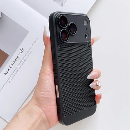 Thin Cooling Heat Dissipation Phone Case For iPhone 17 16 15 14 13 12 11 Pro Max Plus Breathable Hard Back Solid Color Cover