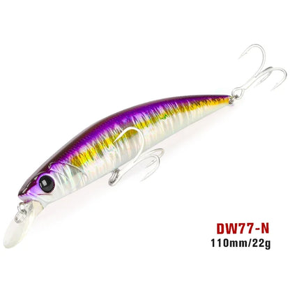 Sinking Minnow 110S DW77 110mm 22g Long Casting Fishing Lure Large Trout Seabass Sea Fishing Hard bait