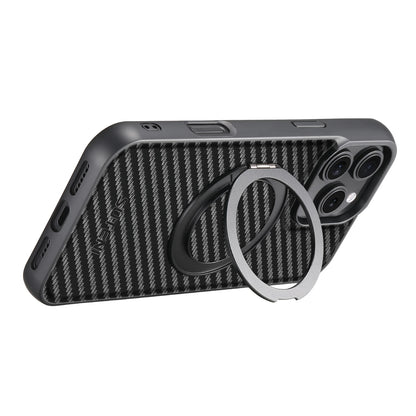 Compatible MagSafe Wireless Charging Strong Magnetic 360° Rotating Ring Stand PU Leather Phone Case For iPhone 17 16 15 14 13 12