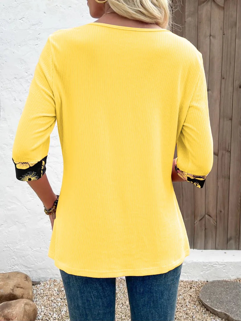 European,Clothes,Elastic,T-Shirt,Women,Chic,Sexy,Fake two pieces,Patchwork,Print,Tops,Half Sleeve,Loose,Tees,