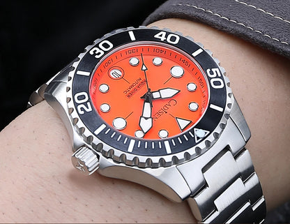 CADISEN AQUA DIVER Brand Luxury Men Watches Automatic Watch Japan NH35A 100M Waterproof Luminous Mechanical Wristwatch