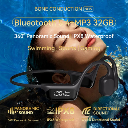 Xiaomi Mijia Bone Conduction Earphones IPX8 Waterproof Headset for Swimming Bluetooth 5.4 Wireless Sport Headphones MP3 32G RAM