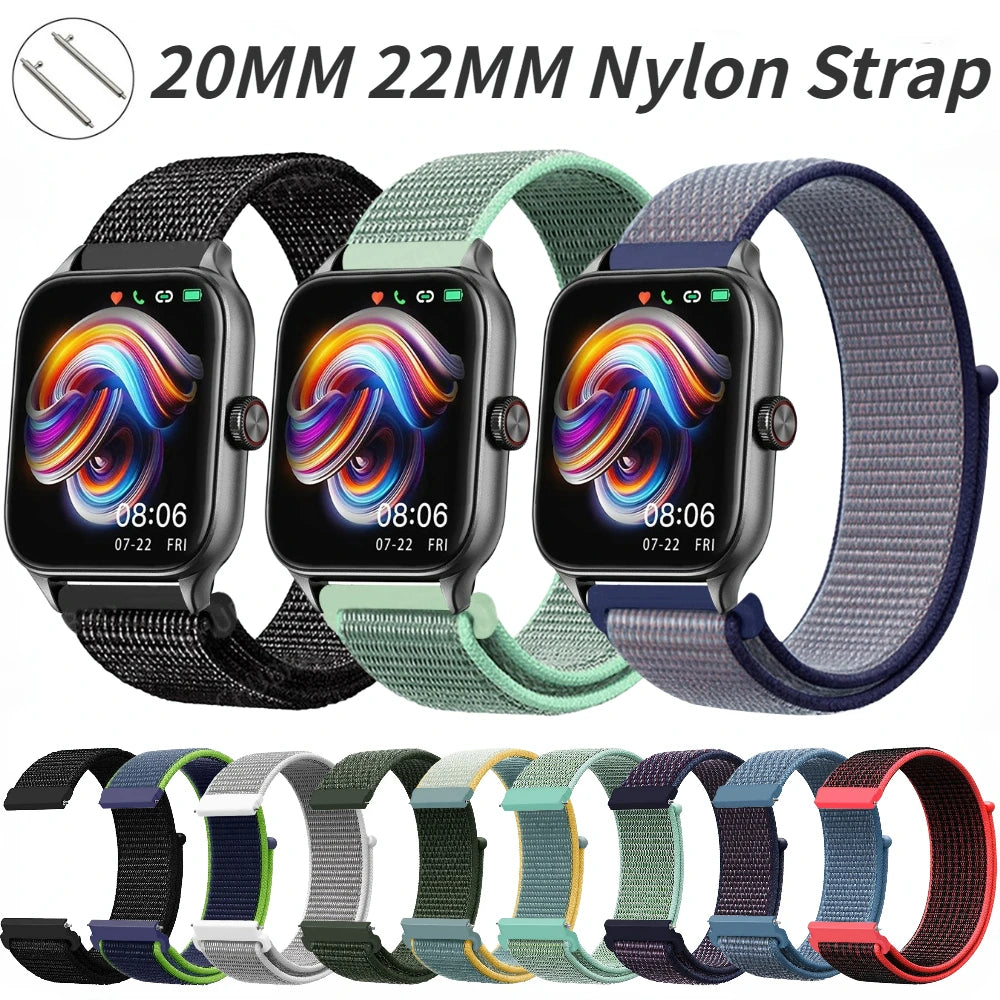 Nylon Loop Strap for Amazfit GTR 47mm/GTR2/2e/3/3 Pro/4/GTS/2/mini/3/4 Bracelet for Amazfit Balance/bip 5/Stratos 2 2S