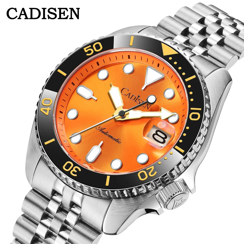 New CADISEN BGW9 Strong Glow Business Watch Diving Men's Automatic Watches Men Mechanical Wristwatch 200m Waterproof  Japan NH35