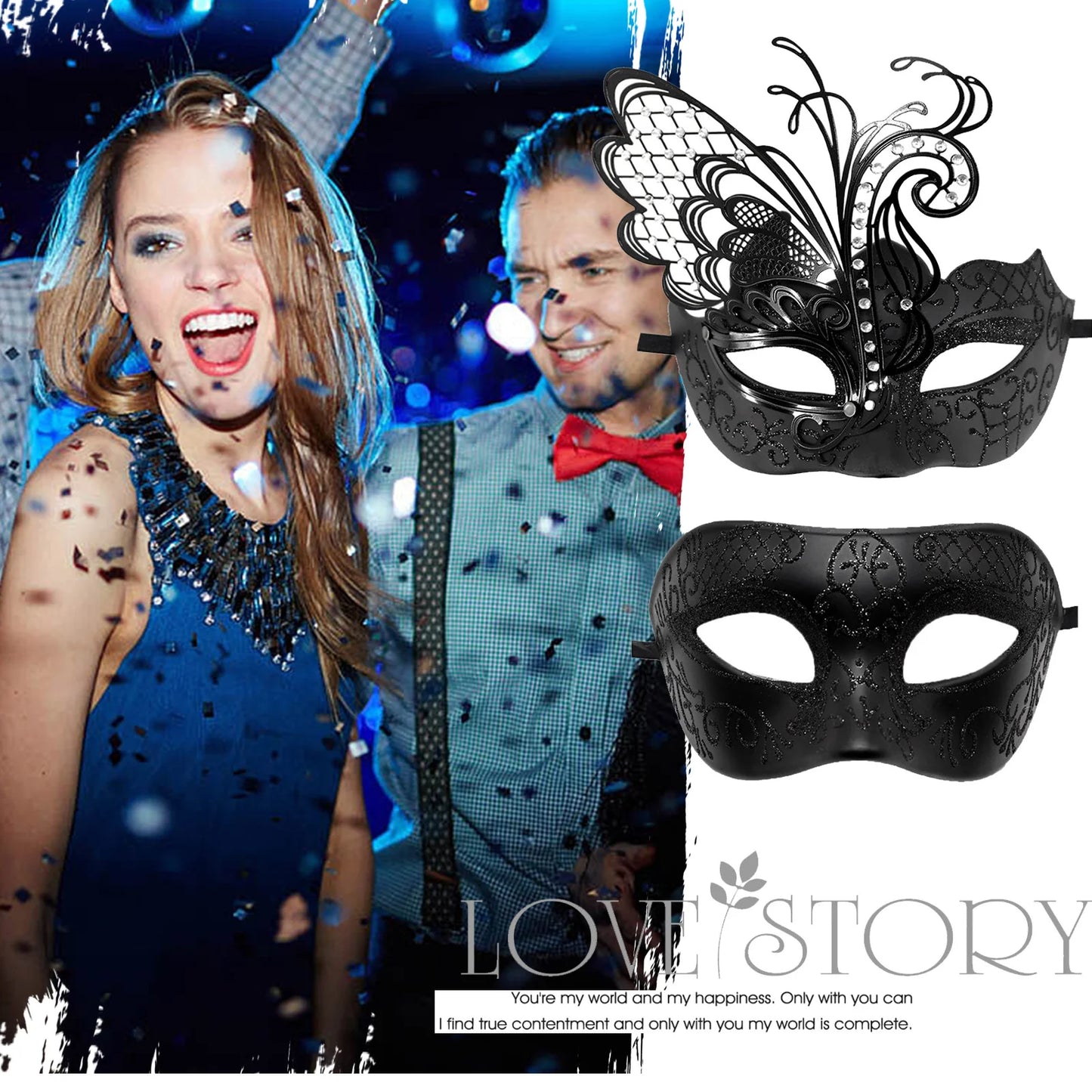 Masquerade Ball Mask Venetian Metal Mask Mystery Fashion Carnival Mask Halloween Party Costume Ball Mask