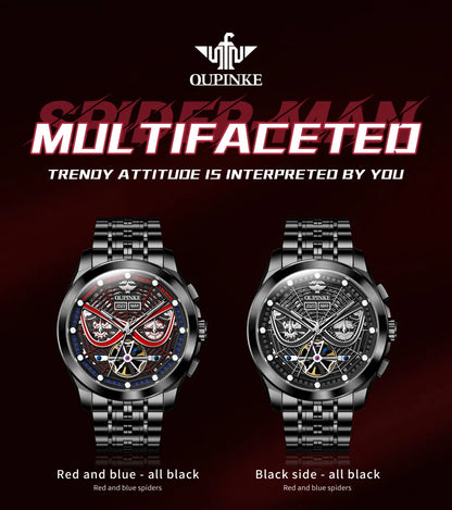 OUPINKE 3250 Original Men's Watch Deep Waterproof 3D Skeleton Stainless steel Automatic Mechanical Wristwatch Men Official Watch