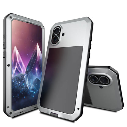 Shockproof Metal Glass Case for iPhone 17 16 15 14 Plus 13 12 11 Pro Max XR Xs Max SE 8 7 Heavy Duty Anti-slip Anti-Abrasion