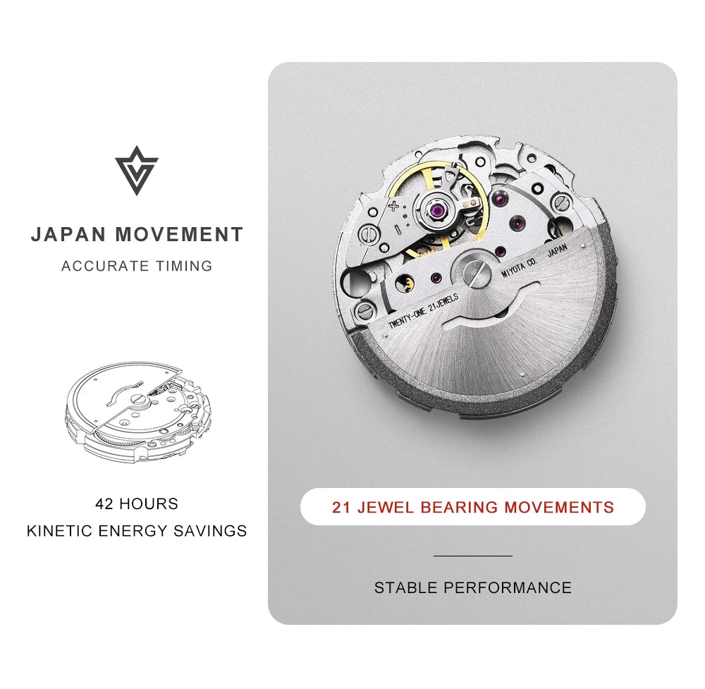 CADISEN Deep Explorer Automatic Mechanical Watch Man Canvas Strap Wristwatch MIYOTA  Luxury Luminous Waterproof Watches