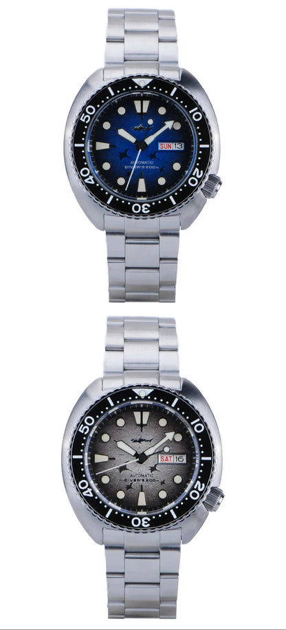 HEIMDALLR Diver Men's Watch Turtle King Sapphire Crystal 316L Steel NH36 200M Water Resistant Luminous Automatic Mechanica Watch