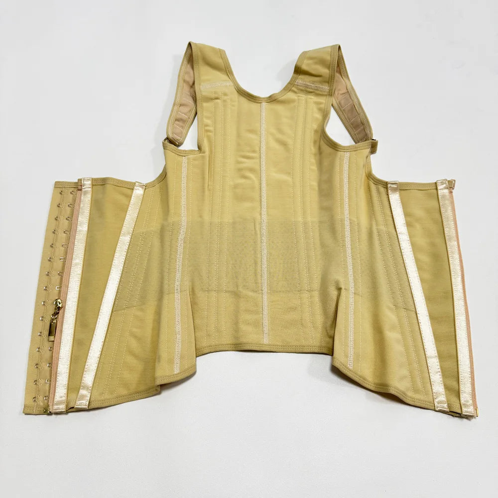 Body Shaper Shapewear Women Vest Tops Double Compression Waist Trainer Corset Adjustable Zipper and Hook-eyes