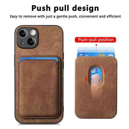 Vintage Leather Case with Detachable Magnetic Wallet Card Holder For iPhone 17 Air 16e 16 Pro Max 15 14 Plus 13 12 11