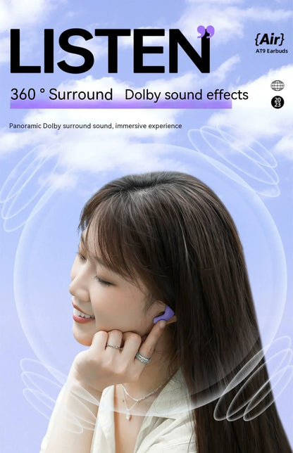 ACEFAST T9 Bluetooth Earphone Wireless IPX4 Waterproof Headset Gift 5.3 Stereo Surround Noise Reduction Hi Res Office Earbuds