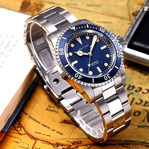 Baltany Men Automatic Watch 39mm Mechaical Wristwatch Sapphire Diver 20ATM Waterproof C3 Luminous NH38 Ceramic Bezel