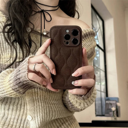 Retro Brown Water Ripple The Puffer Shockproof Protective Phone Cover Case for iPhone 17 16 15 14 13 12 11 Pro Max 17Air