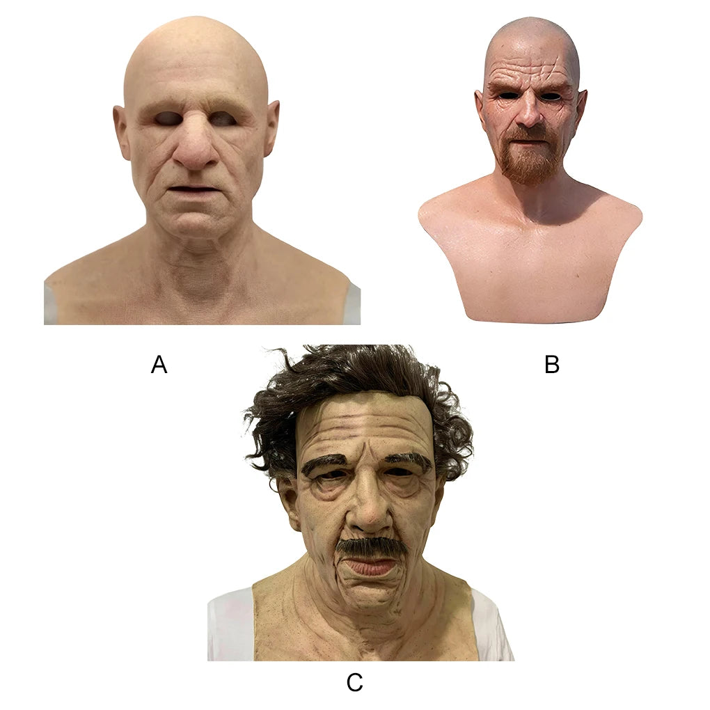 Halloween Realistic Mask For Men And Women Cosplay Party Masquerade Party Realistic Grandpa Masks 3