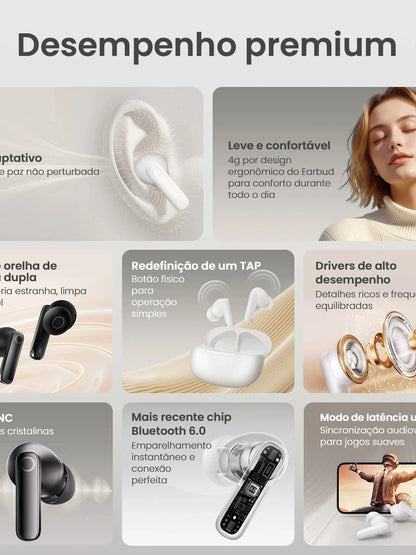 HAYLOU HQ5 ANC Wireless Earphones Bluetooth 6.0 Noise Cancellation Headphones Fast Charge Earbuds 4 Mic Sports Headset