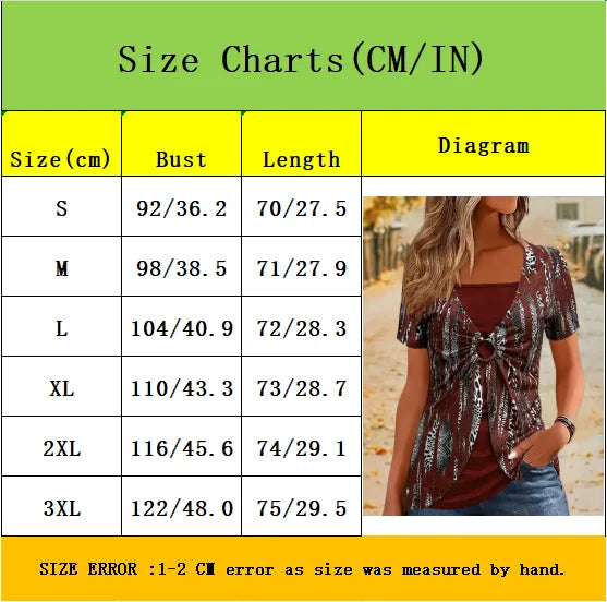Elegant Square Neck Women's Short Sleeve T-Shirt - Ethnic Leopard Print False Two-Piece Top | Fashionable Streetwear
