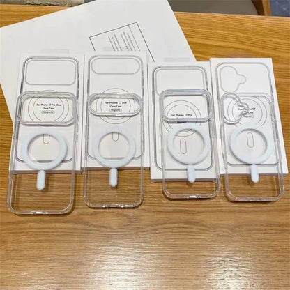 Magsafe Magnetic Phone Case For iphone 17 17Air 11 12 13 Mini 14 15 16 Pro Max XR X XS 7 8 Plus Hard Transparent Back Cover