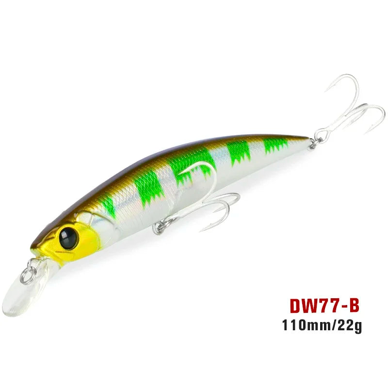 Sinking Minnow 110S DW77 110mm 22g Long Casting Fishing Lure Large Trout Seabass Sea Fishing Hard bait