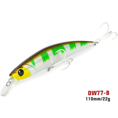 Sinking Minnow 110S DW77 110mm 22g Long Casting Fishing Lure Large Trout Seabass Sea Fishing Hard bait