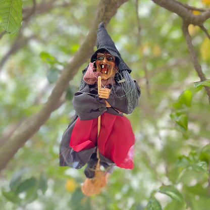 Halloween Horror Witch Hanging Doll With Glowing Eyes And Spooky Sounds Halloween Decorations For Home Garden Holiday Gift
