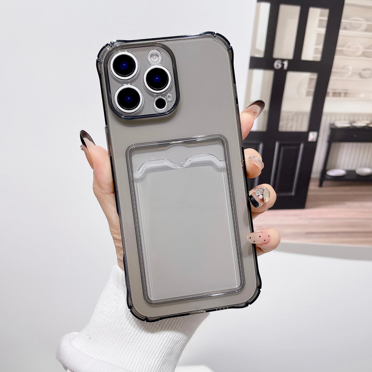 For iPhone 17 16 15 14 13 12 11 Pro Xs Max Air 16e XR 7 8 6 6s Plus SE 2020 2022 Case Clear ID ATM Card Slot Protection Cover