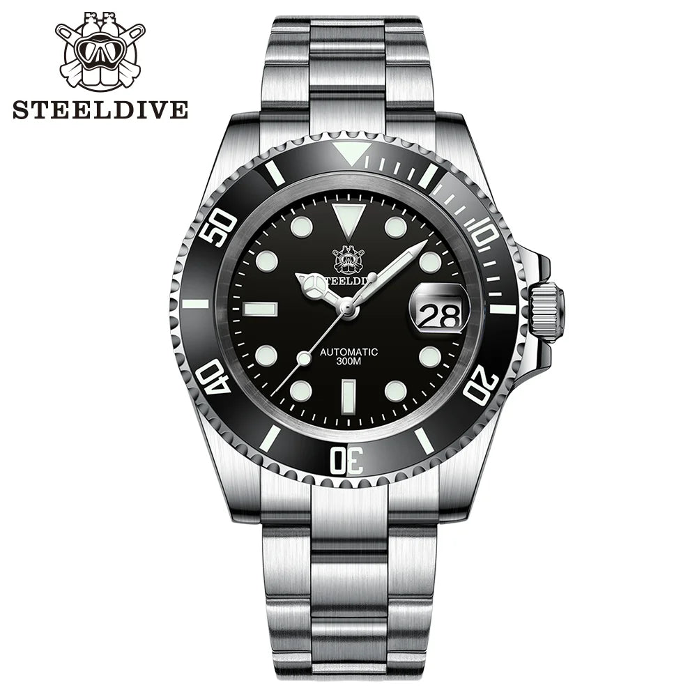 STEELDIVE SD1953 Water Ghost Ceramic Bezel Sapphire Mirror Swiss Luminous NH35 Movement Dive 30Bar Waterproof Mechanical Watch