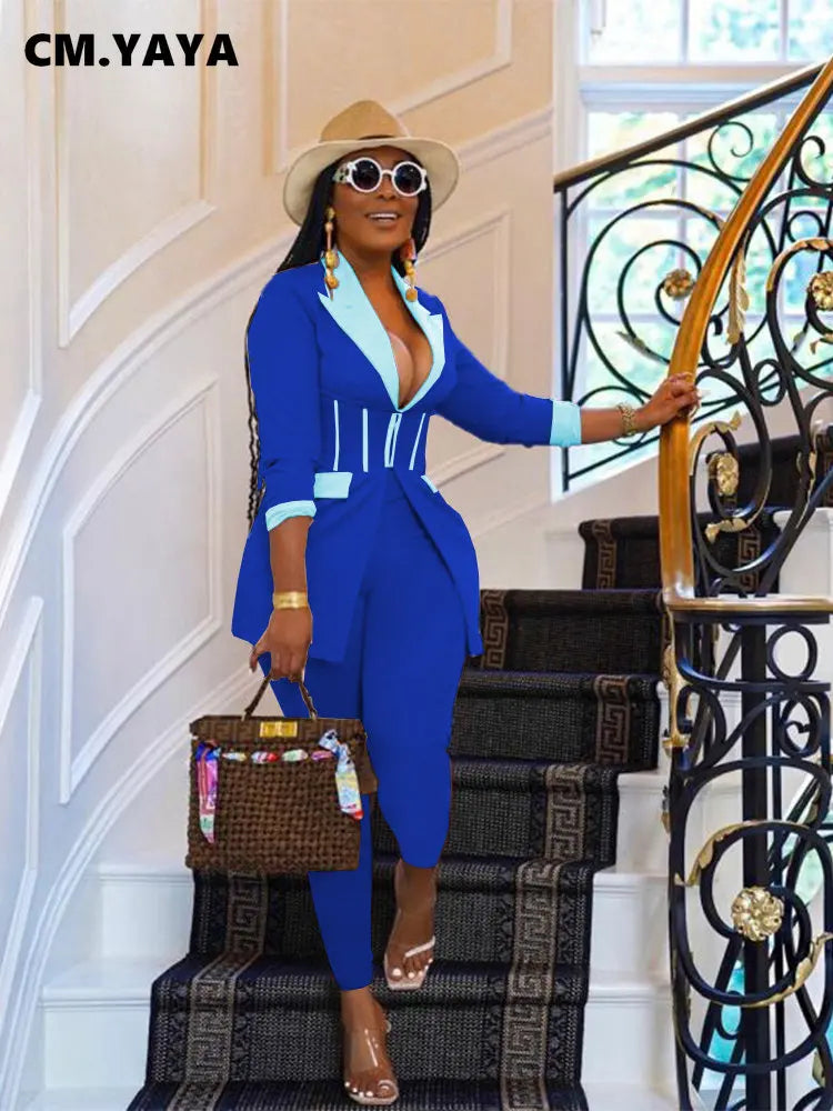 Elegant Suits  Women Corset Blazer and Legging Pants Matching Two 2 Piece Set Outfits Streetwear Lady Tracksuit